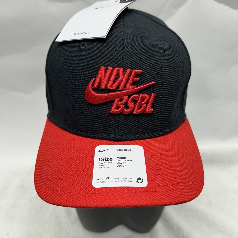 Nike Boys Size OS Black Red Classic99 Baseball Cap Hat New